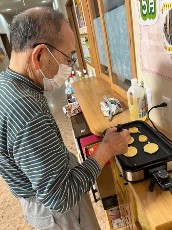 パンケーキを焼きました。